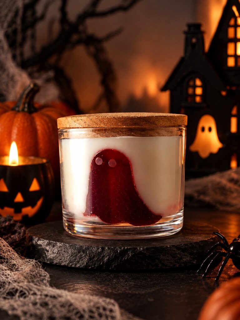 Vela Fantasminha Aromática de Baunilha | Vela Decorativa Halloween Artesanal